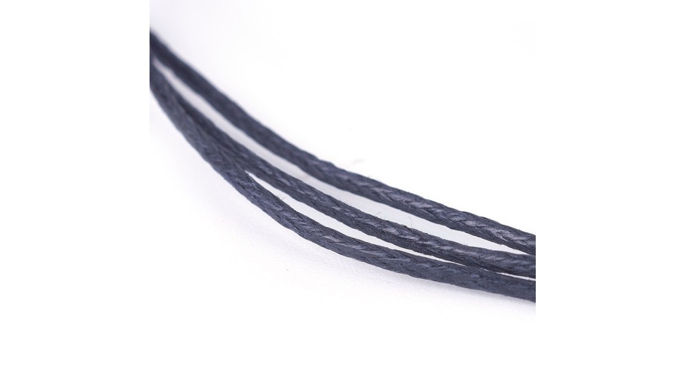 Cordon en coton ciré 1mm noir