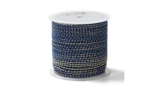 Cordon 1.5mm en coton 4 fils  bleu
