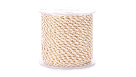 Cordon 1.5mm en coton 4 fils  blanc