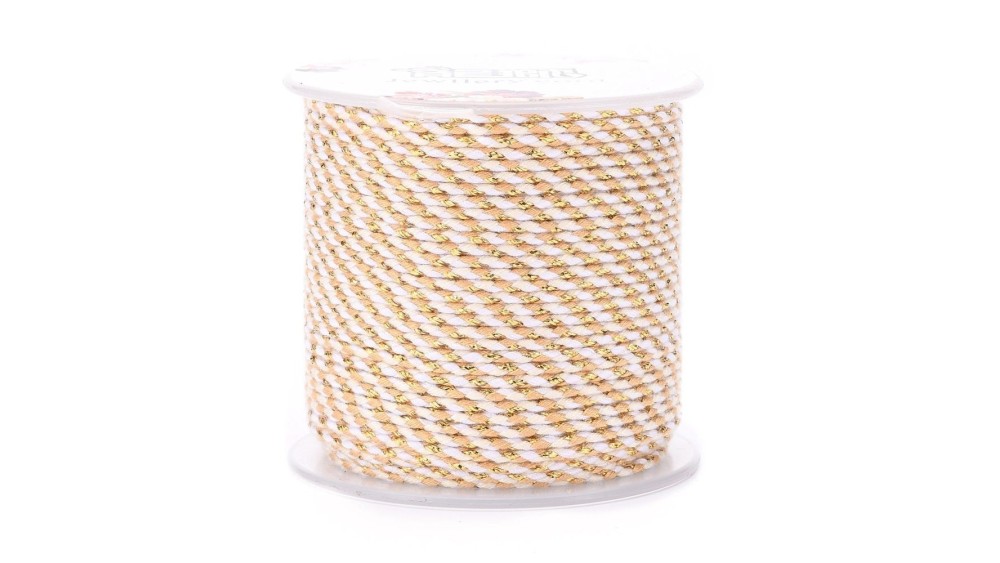 Cordon 1.5mm en coton 4 fils  blanc