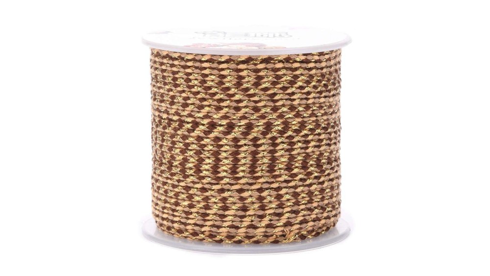 Cordon 1.5mm en coton 4 fils  marron