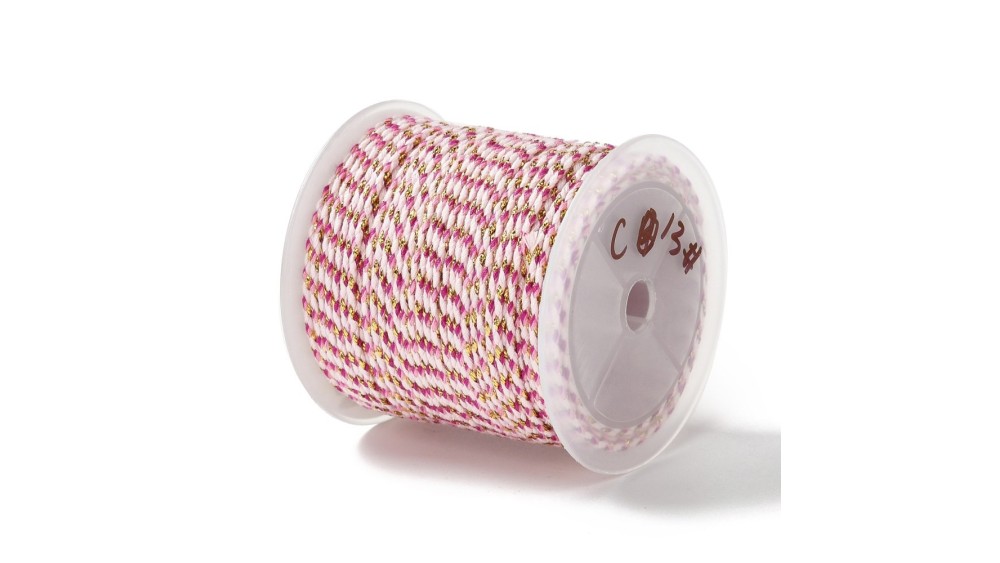 1.5mm en coton 4 fils  rose et or