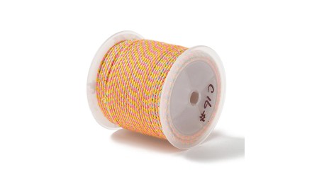 Cordon 1.5mm en coton 4 fils  rose fluo , bleu