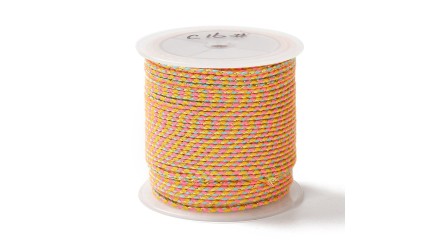 Cordon 1.5mm en coton 4 fils  rose fluo