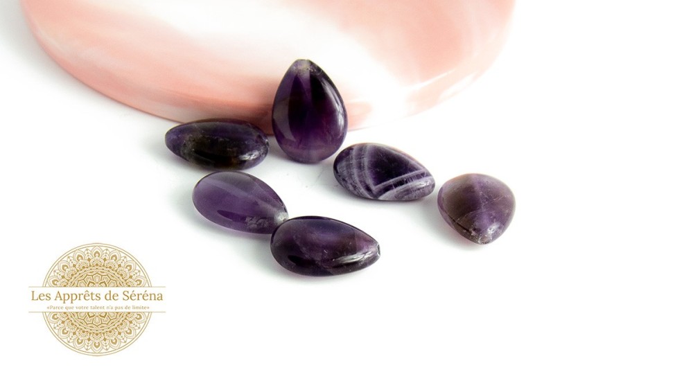 Perle goutte 13x18mm en améthyste naturelle