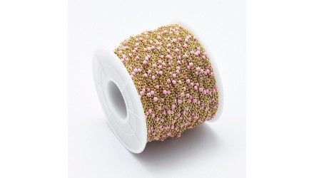 Chaîne acier inoxydable émaillée 2x1.6mm rose