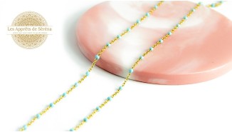 copy of Chaîne acier inoxydable émaillée 2x1.6mm rose et or