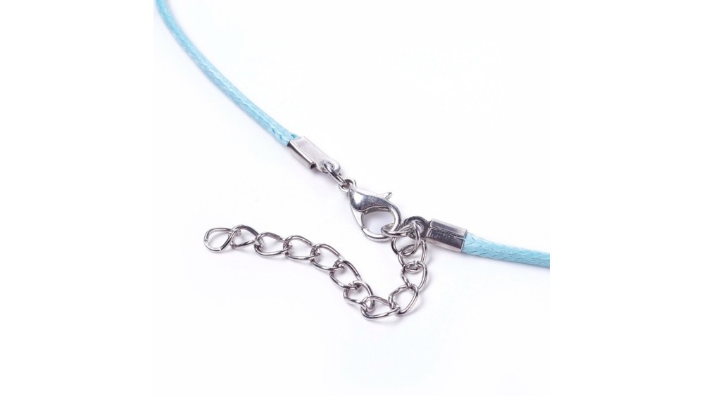 Lot de 10 Supports collier cordon coton ciré  2mm avec fermoir