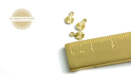 Petit pendentif rond 7mm acier plaqué or 18k