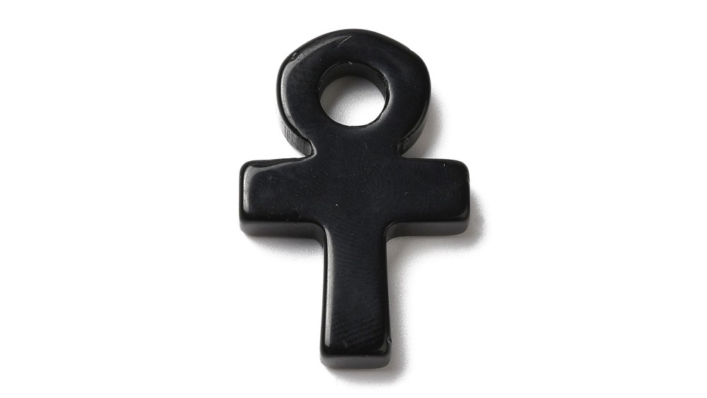Pendentif Ankh Egyptien en obsidienne
