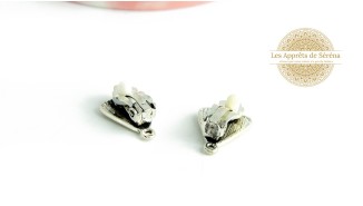 Paire de clips d'oreille triangulaire effet martelé