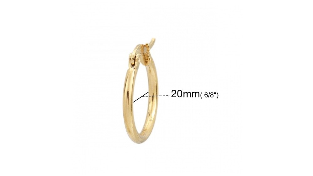 copy of Paire de créoles ouvertes 48.2mm en acier 304 doré