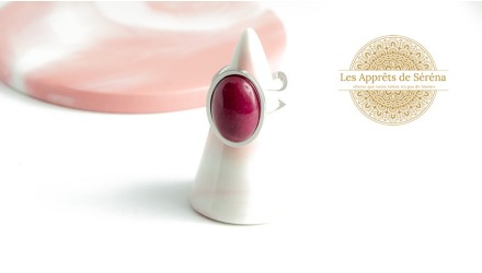 Bague support cabochon 13x18mm en acier inoxydable argent