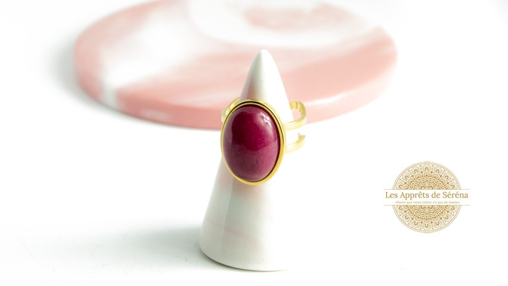 Bague support cabochon 13x18mm en acier inoxydable or