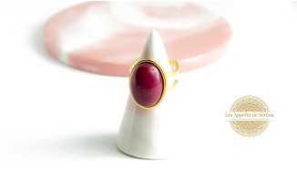 Bague support cabochon 13x18mm en acier inoxydable or