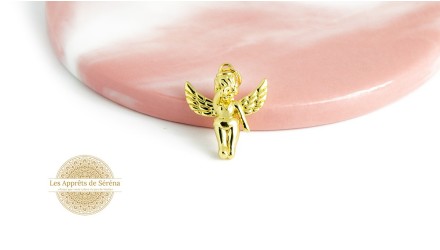 Pendentif petit ange en laiton plaqué or 18K pour création de bijoux