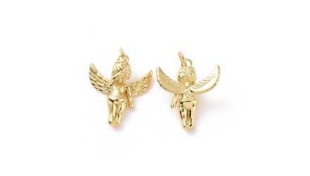 Pendentif petit ange en laiton plaqué or 18K pour création de bijoux