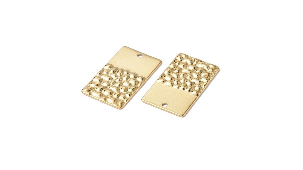 Pendentif rectangle texturé en acier