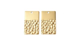 Pendentif rectangle texturé en acier inoxydable