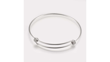 Bracelet jonc coulissant en acier
