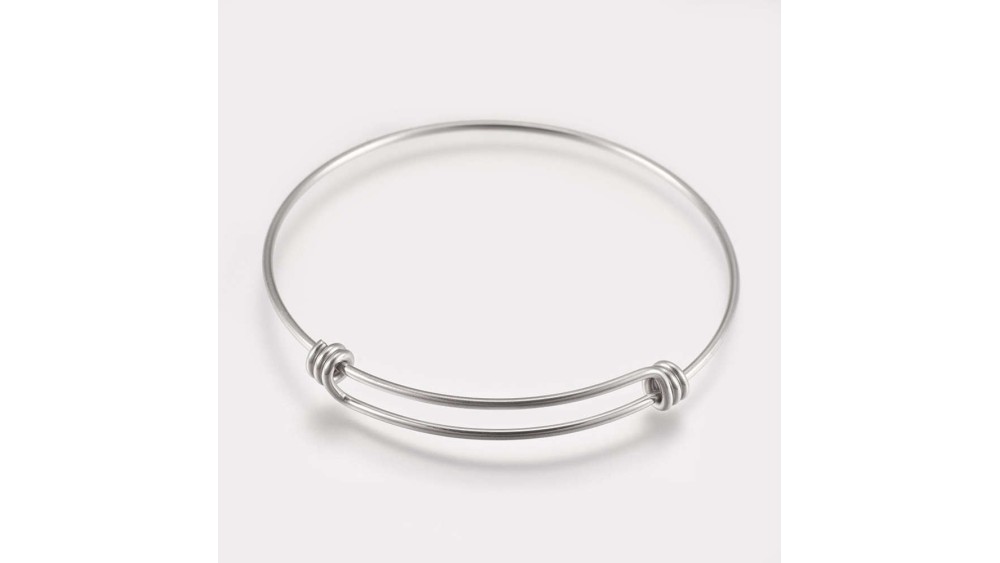 Bracelet jonc coulissant en acier