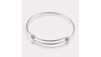 Bracelet jonc coulissant en acier