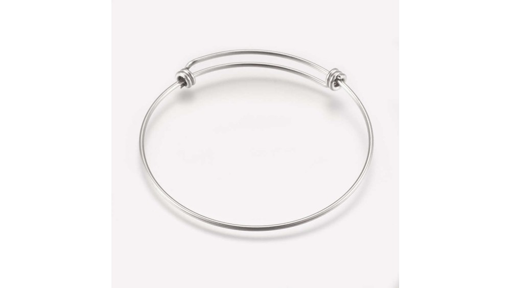 Bracelet jonc coulissant en acier inoxydable