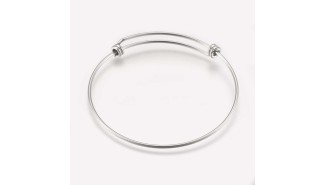 Bracelet jonc coulissant en acier inoxydable