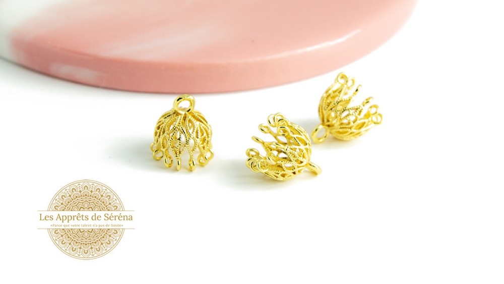 copy of Coupelles pour perles 3mm en laiton doré