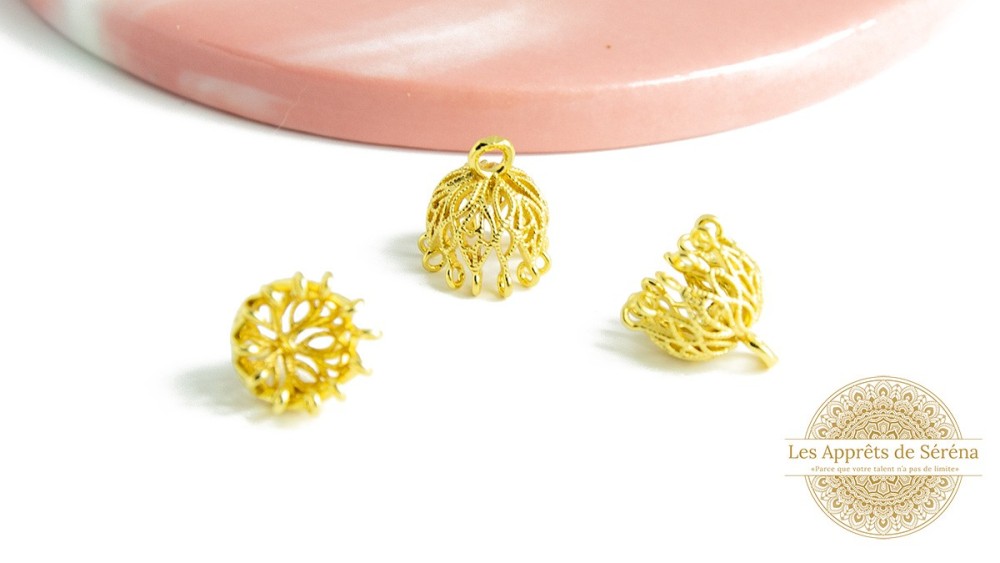 copy of Coupelles pour perles 3mm en laiton doré