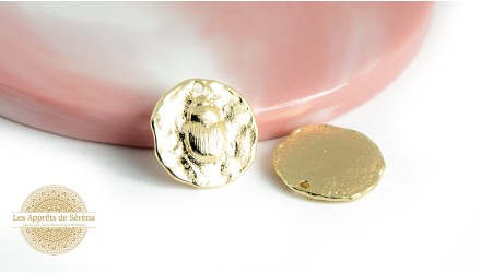 copy of Pendentif rectangle textturé en acier inoxydable plaqué or 18k