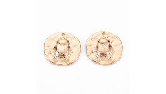Pendentif scarabée en laiton plaqué or 18k