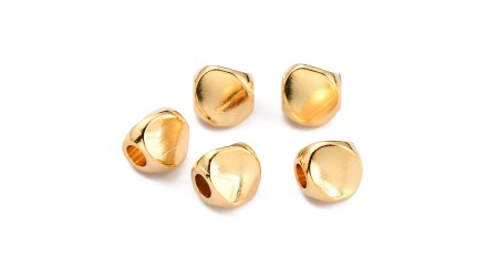 Perle pépite en laiton plaqué or 24k