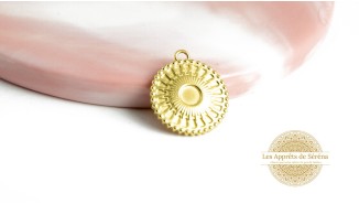 pendentif médaillon support pour cabochon 4mm acier inoxudable plaqué or