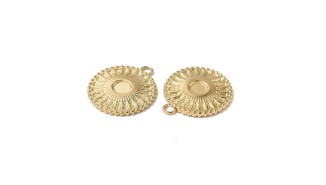 pendentif médaillon support pour cabochon 4mm acier inoxudable plaqué or