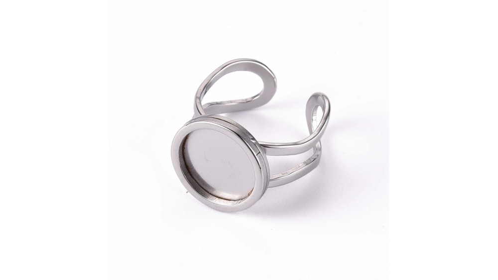 Bague support cabochon 12mm en acier