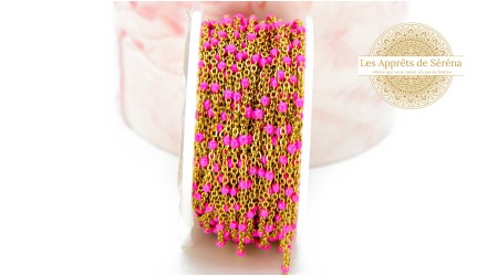 chaine acier dorée rose