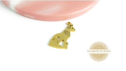 Pendentif Egyptien divinité Bastet acier inoxydable 18k