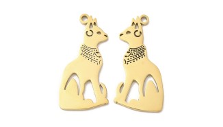 Pendentif Egyptien divinité Bastet acier inoxydable 18k