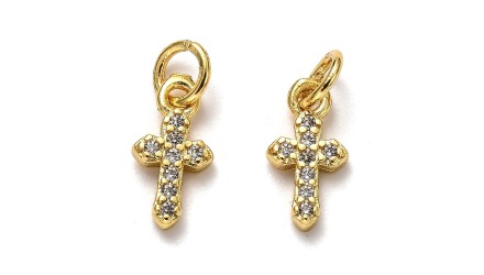 copy of Pendentif croix religieuse en laiton plaqué or 24k