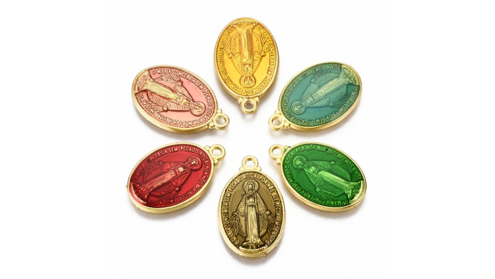Médaille religieuse PM émaillée