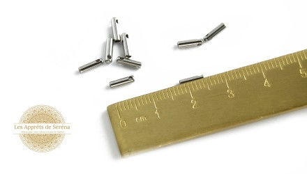 Embouts acier à coller  couleur argent pour cordon diamètre 1.5mm