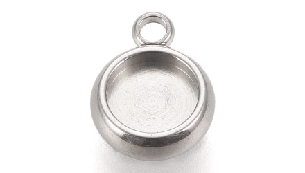 Pendentifs supports cabochon 06mm acier inoxydable argent