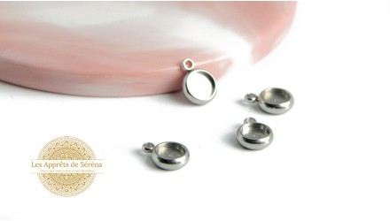 supports cabochon 06mm acier