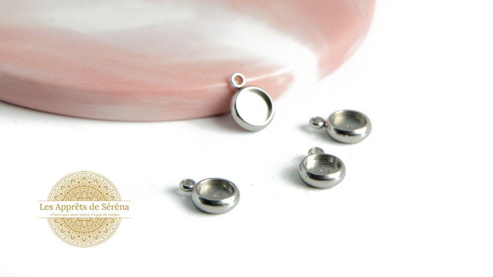supports cabochon 06mm acier
