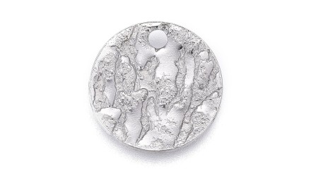 copy of Pendentif 15mm acier argent texturé