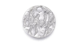 Pendentif 12mm acier inoxydable argent texturé
