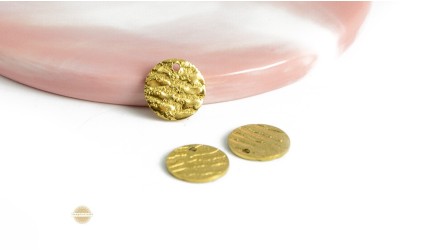 copy of Pendentif 15mm acier argent texturé