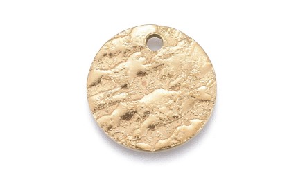 copy of Pendentif 15mm acier argent texturé