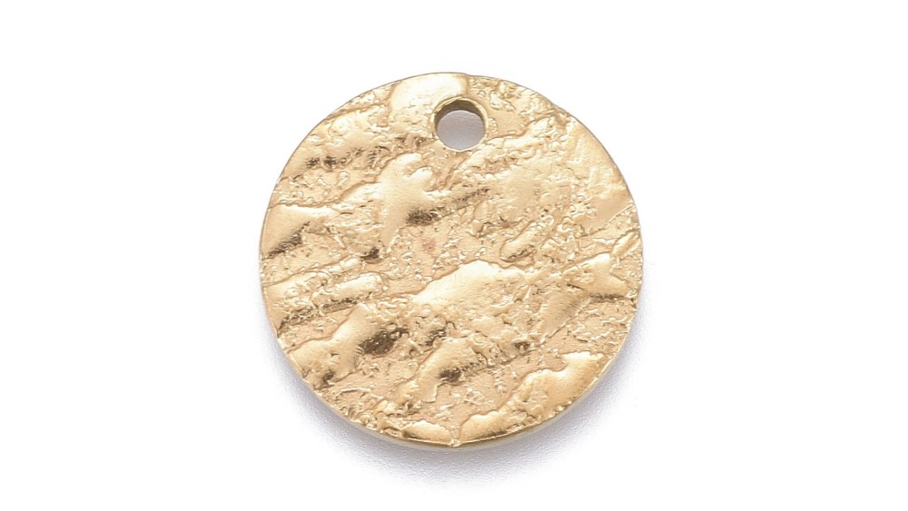 copy of Pendentif 15mm acier argent texturé